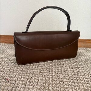 Classic Brown Leather Top-Handle Women’s Hand Bag
